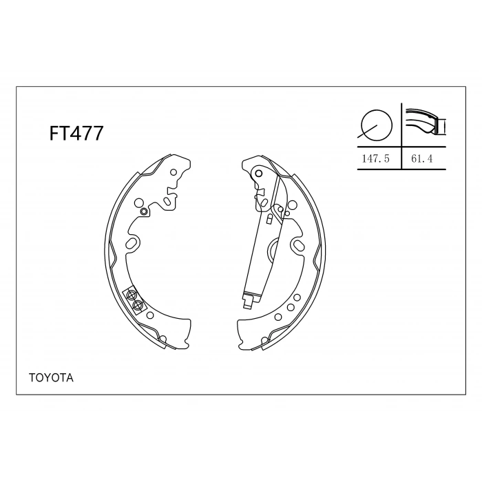 Fren Balatası Hılux Vigo 06-14 Arka Papuç 4X415 None (Oem No: Ft477)