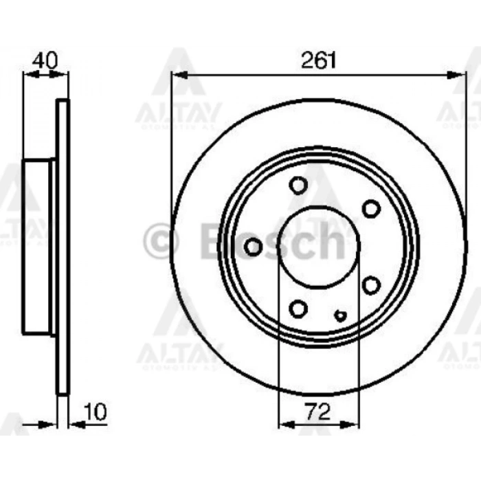 Fren Diski 626  92-02 Fs / Arka Düz 261-5 (Oem No: Ga4Y26251)
