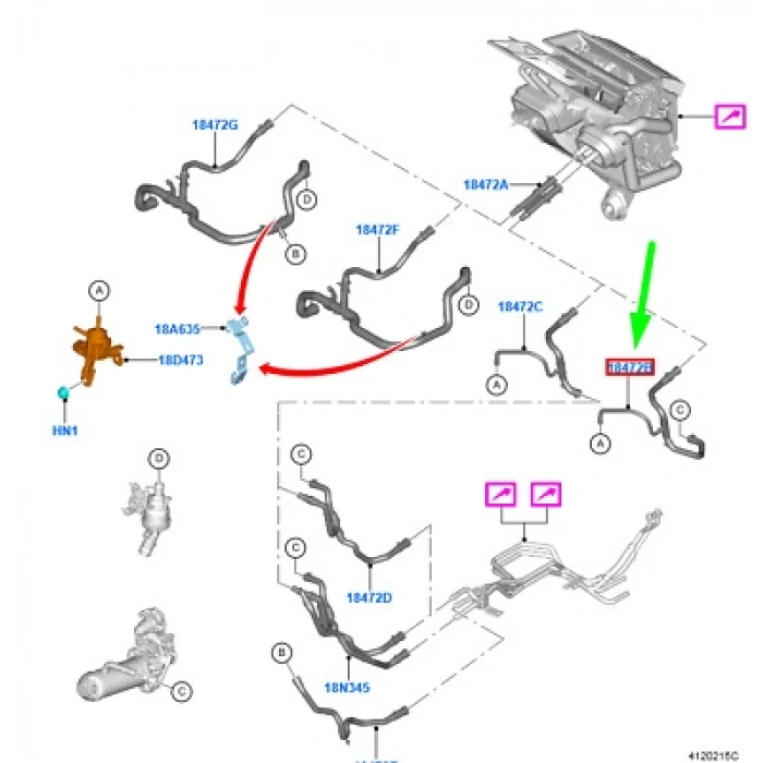 Kalorıfer Hortumu Gırıs Ford Transıt V-363 2.0D 17- (Oem No: Gk31 18K579 Ak)
