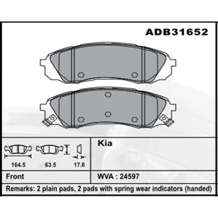 Fren Balatası Carnaval Iıı 09- H1 08- Ön Şimli None (Oem No: H1Str03-Kb-01)