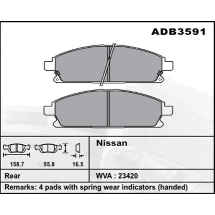 Ön Fren Balatası Xtrail 01 Patfınder 97 Terano Şim None (Oem No: H2Cvc07-Kb-01)