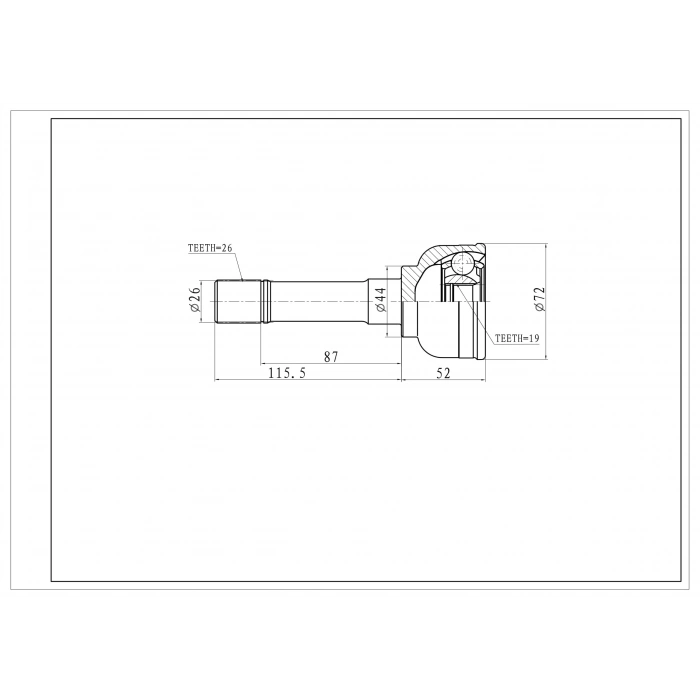 Aks Kafası Jimny 98 4Wd Kalın Freze 26X19X44-Boy- None (Oem No: Jpı102016)
