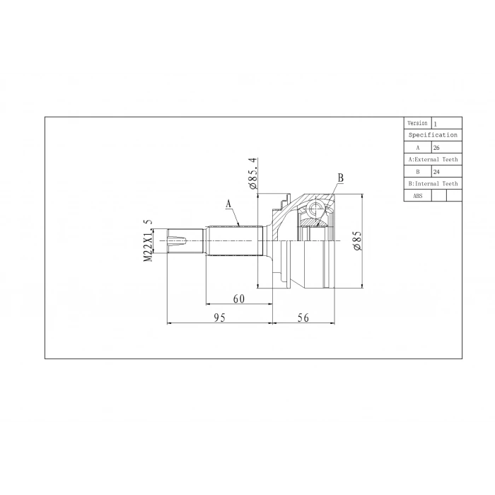 Aks Kafası Yaris 0611 1.4 D4D Dizel Dış None (Oem No: Jpı102020)