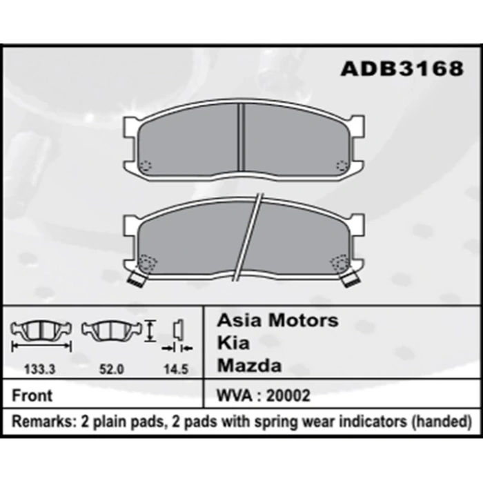 Fren Balatası Kia Bestamazda E2200 Ön Şimli None (Oem No: K1Bst01-Kb-01)
