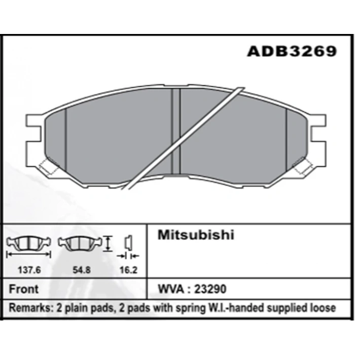 Fren Balatası Mitsubishi L200 9805 Ön Şimli None (Oem No: M1L2002-Kb-01)