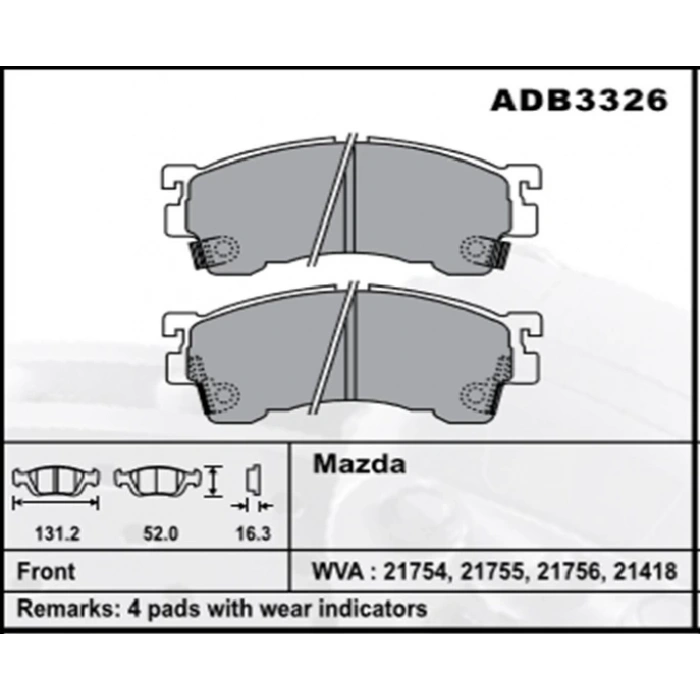 Fren Balatası Mazda 626 9297 Fs Ön Şimli None (Oem No: M262603-Kb-01)