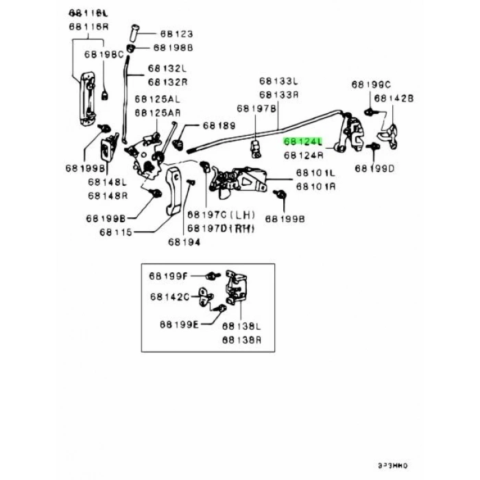 Kilit Kapı L300  90-08 Orta Sol (Oem No: Mb421085)