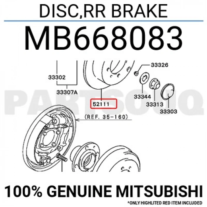 Fren Diski Lancer 03-11 / Galant 92-00 / Arka Düz 262-4 (Oem No: Mb668083)