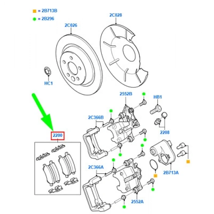 Fren Balatası Arka Lr043285/(Elektrıklı Park Fren Tıp)/6G91&Fd Ford Mondeo/Land Rover/S60/Galaxy/Kuga/S Max Bm 07-14 (Oem No: Me6G9J 2M008 Fb)