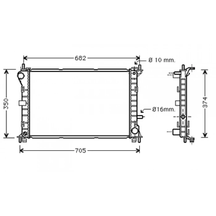 Su Radyatörü Benzınlı (Otom.Sanz.) Ford Focus 1,6 Zetec-S 98-04 (Oem No: Me98Ab 8005 Kf)