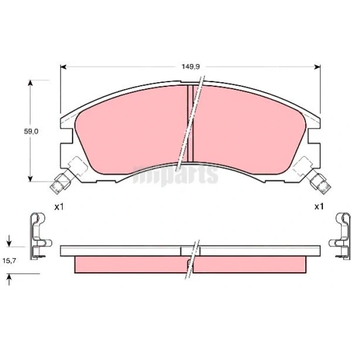 Fren Balatası Ön . Japon Outlander (Cu) 2.0:2.4 03-08 (Oem No: Mn116923)