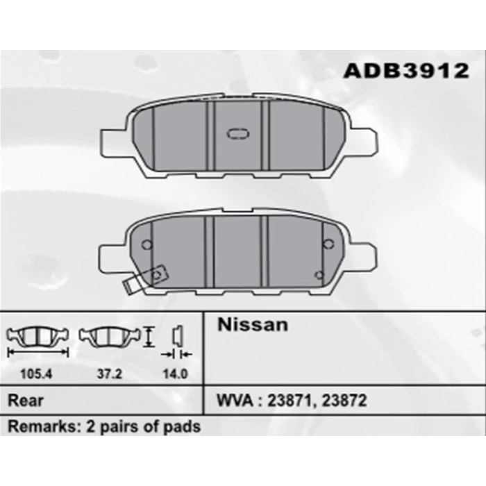 Fren Balatası Qashqai 07- Juke 11-13 Vıtara Ym Arka None (Oem No: N1Juk01-Kb-06)