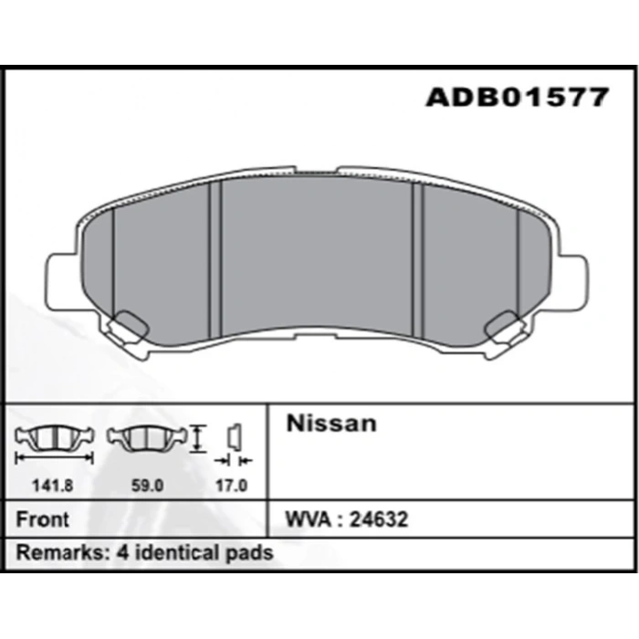 Ön Fren Balatası Qashqaı 0711 Şimli None (Oem No: N1Qas01-Kb-01)