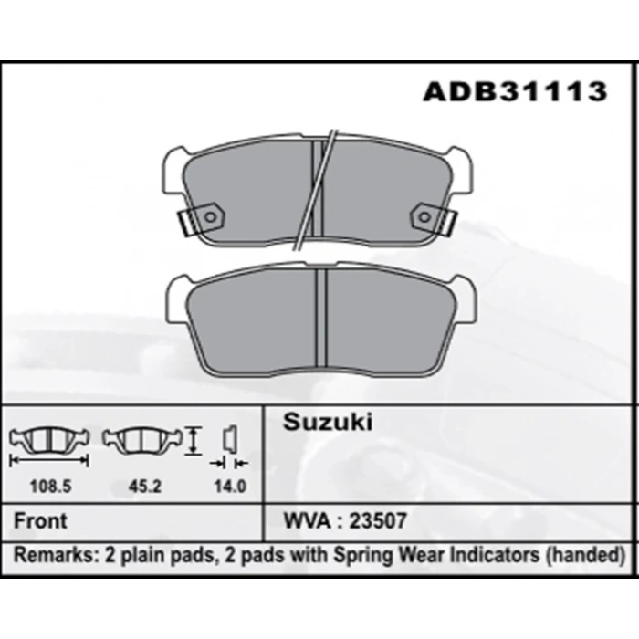 Ön Fren Balatası Carry Sk413 99-10 Şimli None (Oem No: S1Cry02-Kb-01)