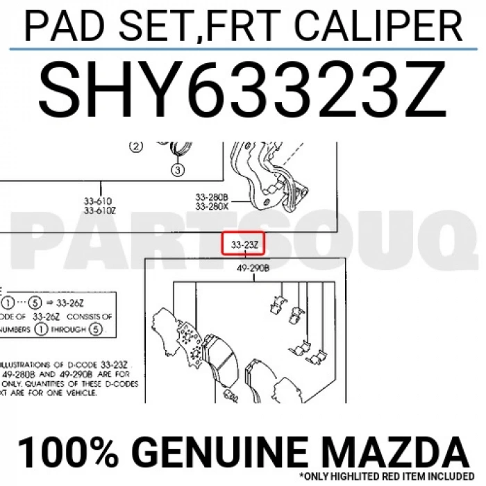 Fren Balatası Ön . Japon E2200 (Sr) 2.2 D 00- (Oem No: Shy6-33-23Z)