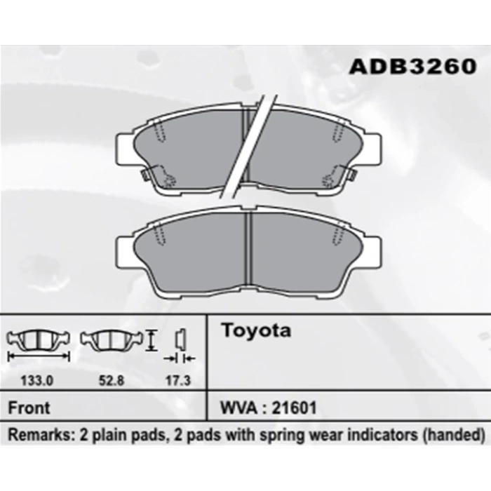 Fren Balatası Corolla 95 Enj 101-111 Ön Şimli 1.6 None (Oem No: T1Crl03-Kb-05)