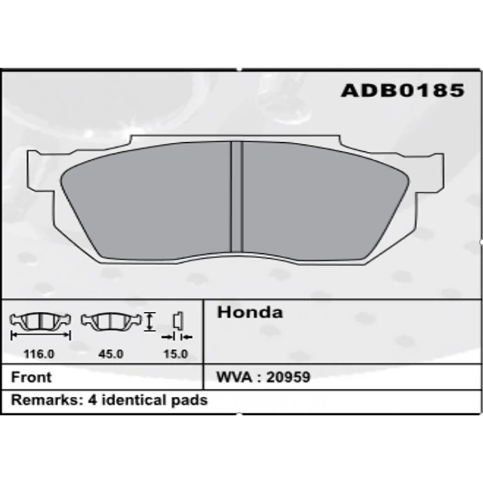 Ön Fren Balatası Cıvıc 88-91 Şimli None (Oem No: Trw-Gdb358)