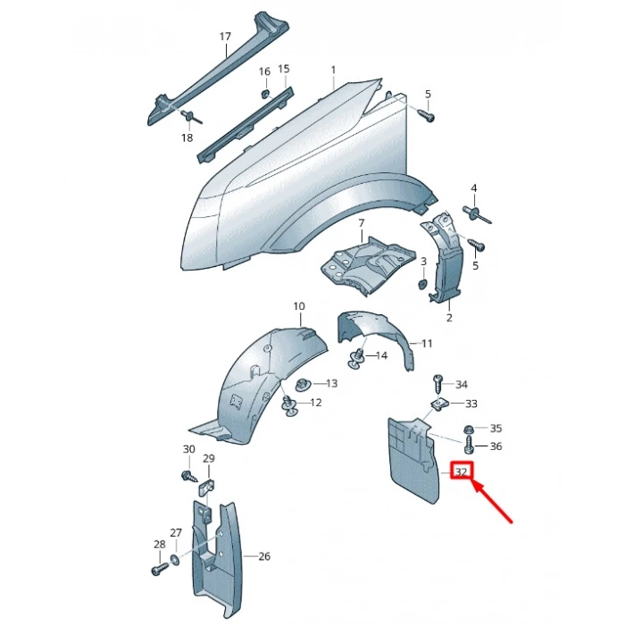 Paçalık Arka Sol Crafter None (Oem No: Vw-2E1821821D)