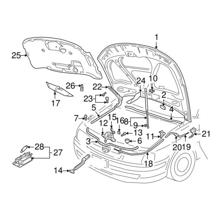 Kaput Menteşesi Sağ Passat 9705 None (Oem No: Vw-3B0823302A)
