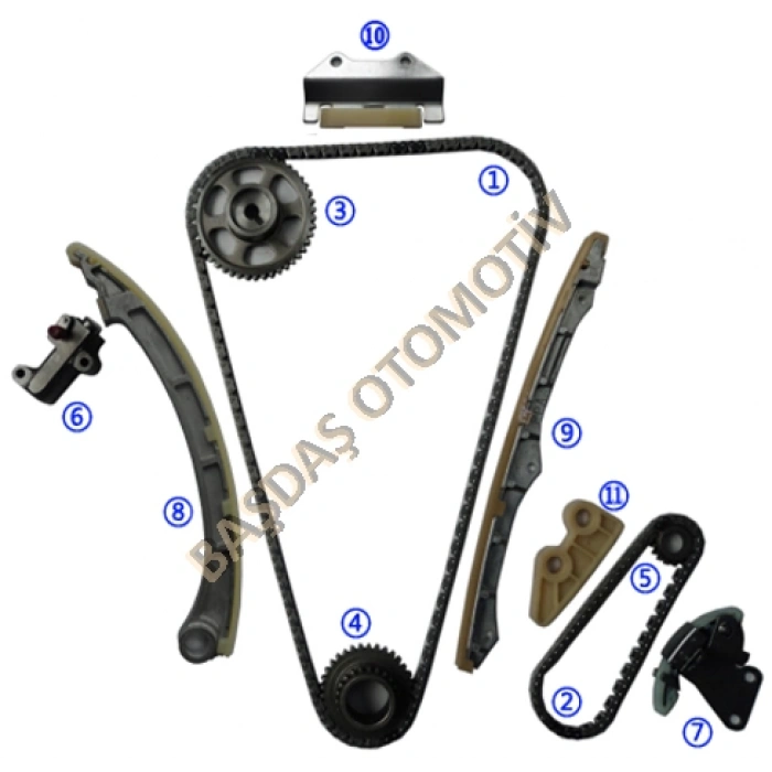 Eksantrik Zincir Seti Accord 2003-2008 Crv 2.4 11 Parç (Oem No:14401Ppa004)