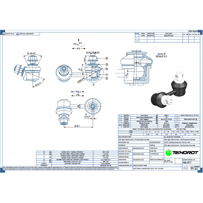 Rot Z Mazda Mx5 2015-Arka Sol (Oem No:N24328190)