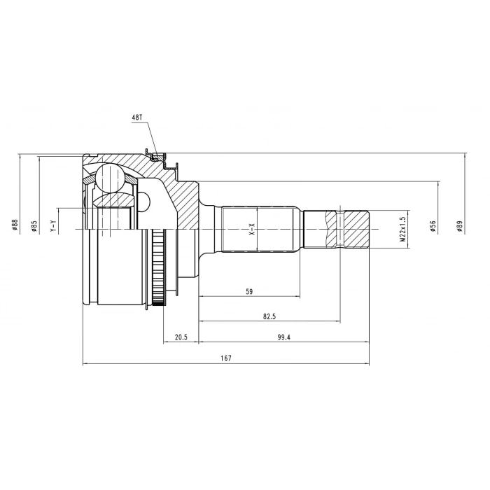 Aks Kafası Carina E Abs 26X32X56 A Kalite (Oem No:4341006060)