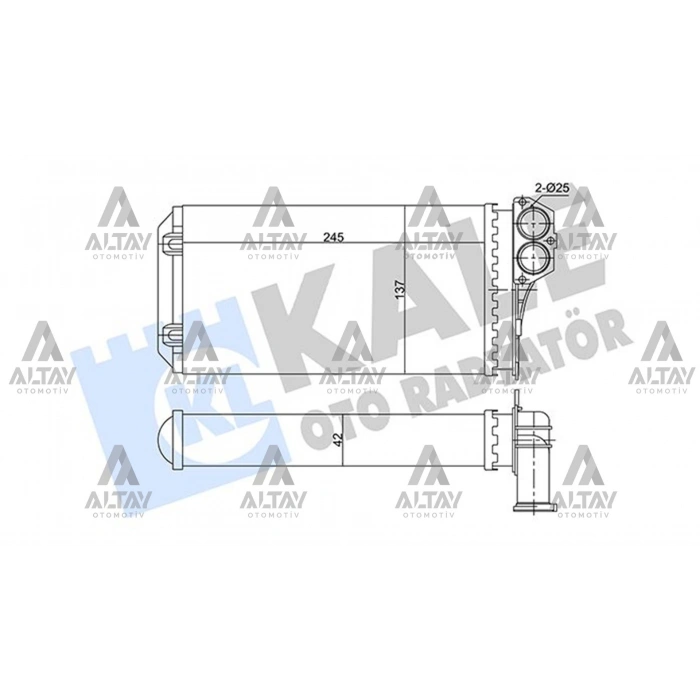 Radyatör Kalorifer 206 2014-2016 16V 1.6/2.0Hdı 00= / 206+ (T3E) 1.4Hdı  2009 Sonrası13  (Mekanik) (245X137X35) (Oem No:6448Q2)