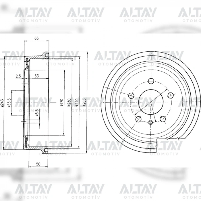 Fren Kampanası Vectra B / Zafira A X16Xel-X20Dth-Y20Dth Arka (Tek) (Oem No:568060)