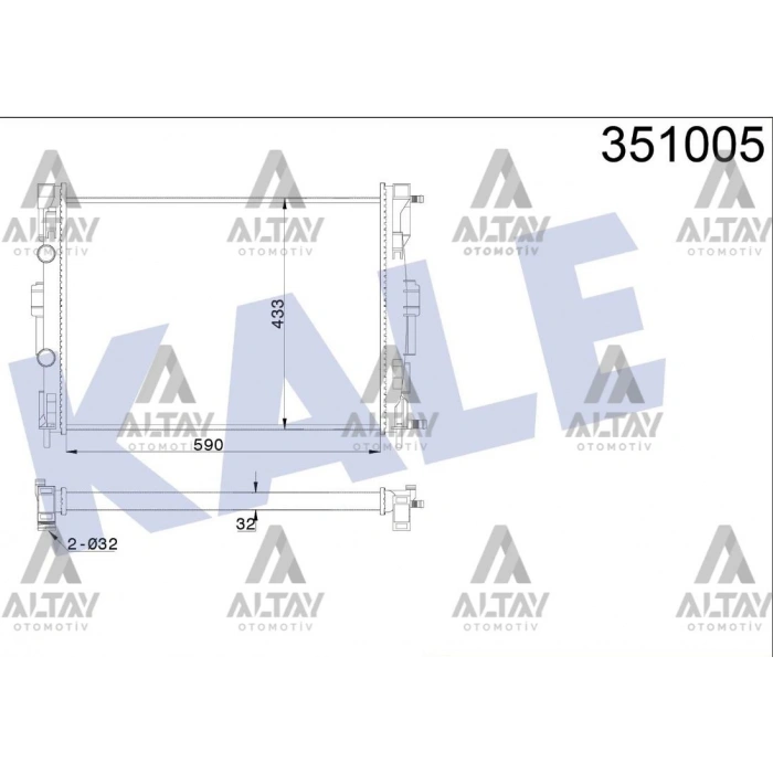 Radyatör Su Megane Iı / Scenic Iı / Grand Scenic Iı 2003 Sonrası 1.5-1.9 Dcı-1.4-1.6-2.0 16V (Mt) Mekanik (Oem No:8200115541)