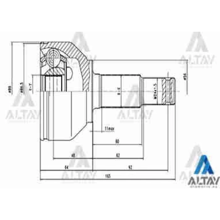 Aks Kafası Dış Qashqai / 1.5 Dci 29X56X35 (Oem No:39211Jd22B)