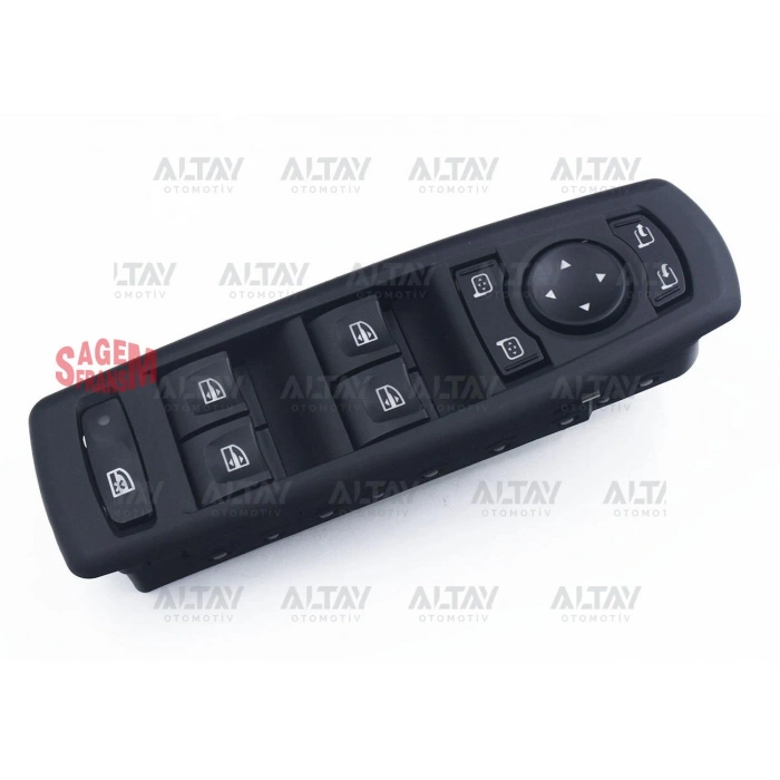 Cam Açma Düğmesi Fluence / Megane Iıı / Laguna Iıı (Dörtlü) Ayna Ayar Düğmeli Çerçeveli 19 Pin Sol (Oem No:254000006R)