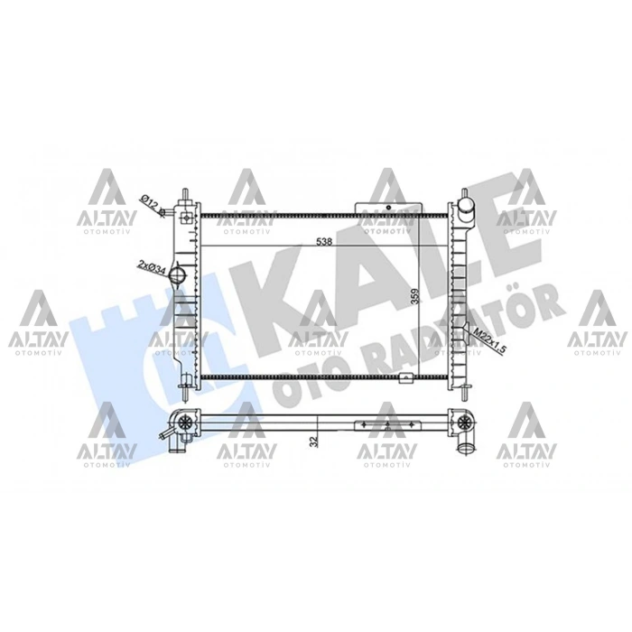 Radyatör Su Astra F 1991-1998 / 1.7 D M-T Mekanik (Oem No:1300134)