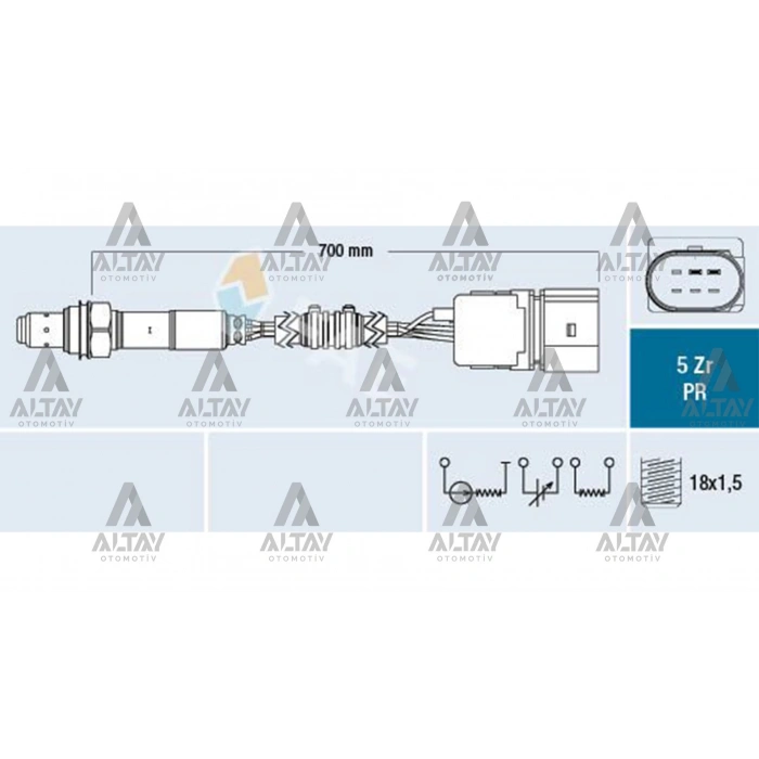Sensör Oksijen Golf5 / Golf6 / Jetta / A3 / Leon 2004-2012 Bse-Bgu 1.6 Ön (Oem No:06A906262Br)