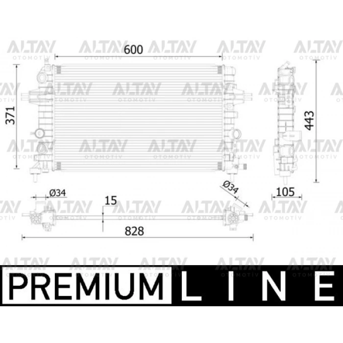 Radyatör Su Astra H / Zafira B  Z16Xe-Z16Xep-A18Xer-Z18Xer M-T (Oem No:1300266)