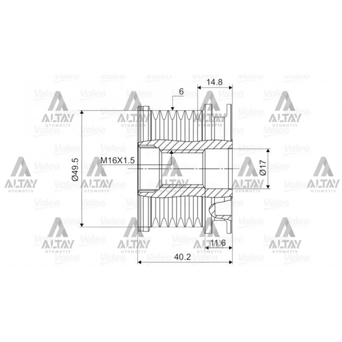 Kasnak Şarj Dınamo Polo / Passat / Caddy / A4 / A6 / Q3 / Q5 / Transporter T6 / Amarok / Golf 2001 Sonrası Amf-Bnv-Bnm-Caga-Cdca-Clha-Clhb 1.6 Tdı-2.0 Tdı (Oem No:03G903119B)