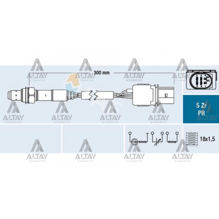Sensör Oksijen Polo / Cordoba / Fabia 2003-2008 Bky-Bby 1.4 16V Ön (Oem No:036906262T)