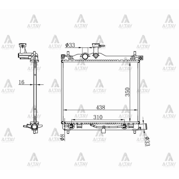 Radyatör Su I-2010  2008 2013 A-T Brazıng (Oem No:253100X150)