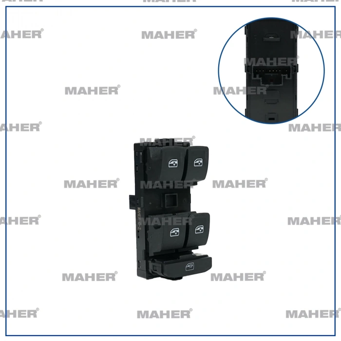 Cam Açma Düğmesi Polo / T-Cros 7 Arona / İbiza / Leon 2016 Sonrası (Dörtlu) (Oem No:5G0959857F)