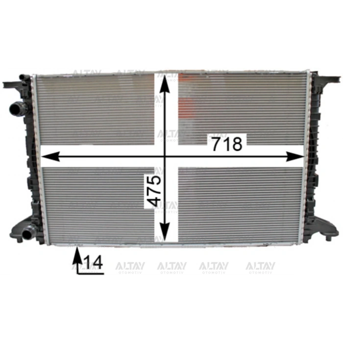 Radyatör Su A4 / A5 2015 Sonrası Cvna-Cvkb-Cymc-Czha-Cyrc-Dbpa-Cyrb-Deub-Deuc-Deua-Desa-Deta-Dfva 1.4 Tfsi-2.0 Tfsi-2.0 Tdi (Oem No:8W0121251K)