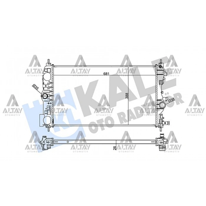 Radyatör Su İnsignia A  2008 2014 / Zafira C / A14Net-B14Net- Manuel- Brazing (Oem No:1300326)