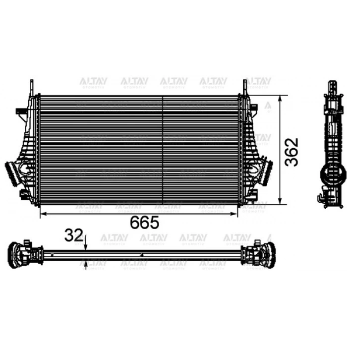 Turbo Radyatörü (İntercooler) İnsignia 2008 Sonrası İnsignia A B16Dth-A16Let-A20Dth-B20Dth (Oem No:1302647)
