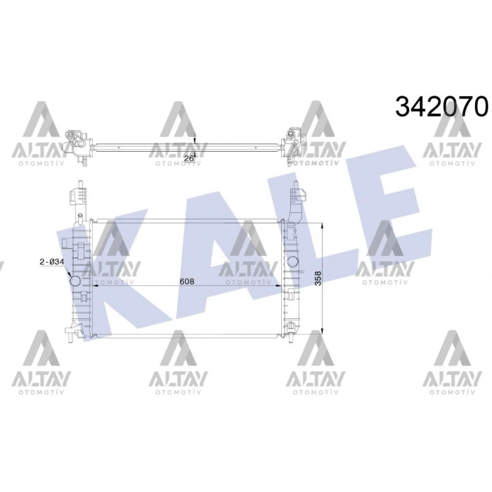 Radyatör Su Meriva A 2003 Sonrası 1.6-1.8-1.4-1.6 (Mt) Brazıng (Oem No:1300253)