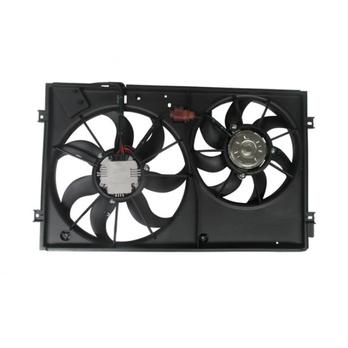 Volkswagen Caddy- 2011-2015  Radyatör Ve Klima Fan Davlumbazı  Komple Çiftli (7+7 Kanat) (Motorlu)(Oris) (Oem No:1Td121203D)
