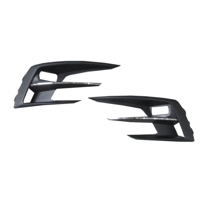 Renault Megane- 4- Sd- 2021-2024  Sis Lamba Kapağı Sağ/Sol Set/Sis Delikli/Siyah/Nikelaj Çıtalı (Tyg) (Oem No:261529724R)