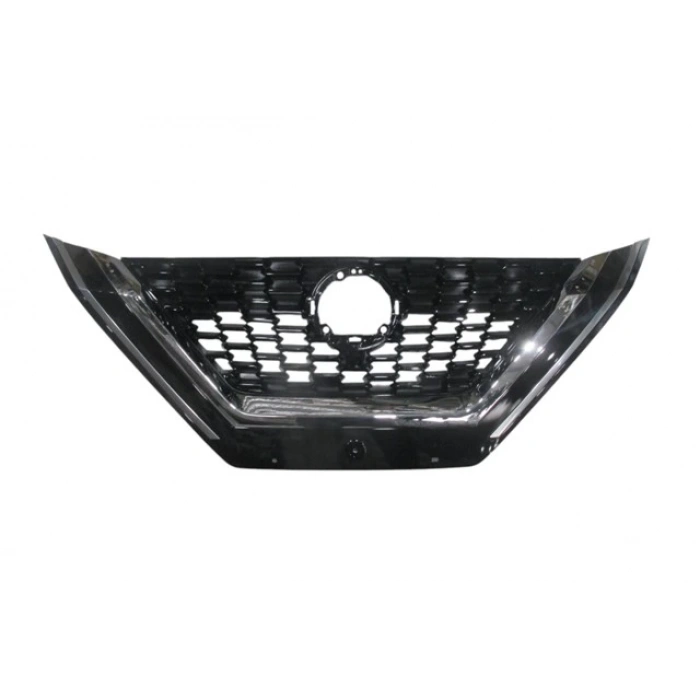 Nissan Qashqai- J12- 2022-2024  Ön Panjur Siyah Nikelaj Çıtalı Kamera Deliksiz (Tyg) (Oem No:623106Ua1A)