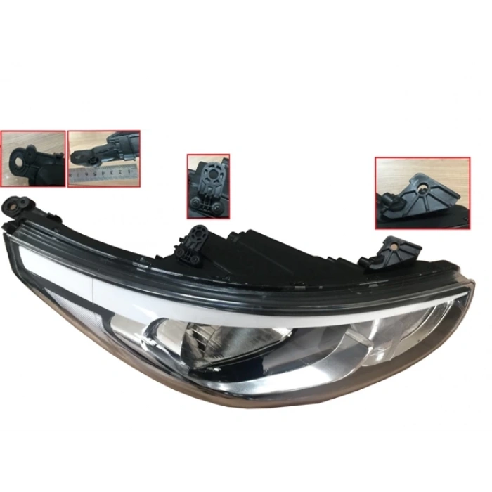 Hyundai Accent- Blue- 2015-2018  Far Lambası Sağ Elektrikli/Motorlu (E Marklı) (Oem No:921021R730)