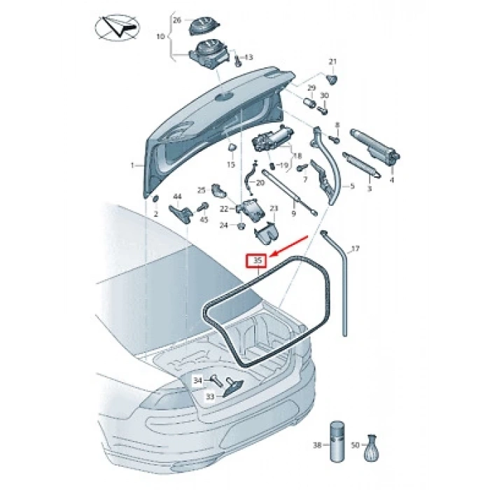 Vw Passat 2013- Bagaj Kapak Fitili  (Oem No:3G5827705G)