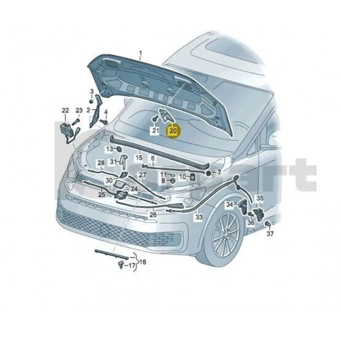 Vw Superb 2013-2019 Kaput Kilit Karşılığı  (Oem No:3V0823186A)