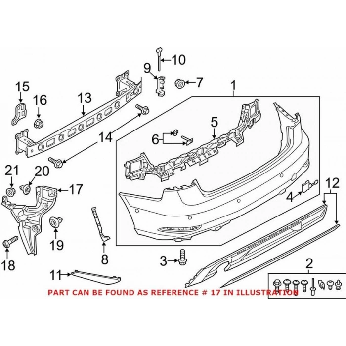 Vw A3 2013- Tampon Braketi Arka Sağ  (Oem No:8V5807378A)