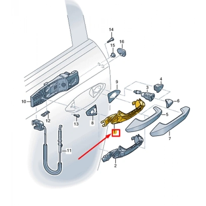 Vw A3 2020- Dış Kapı Kolu Sol İç Parça (Oem No:8Y0837205A)